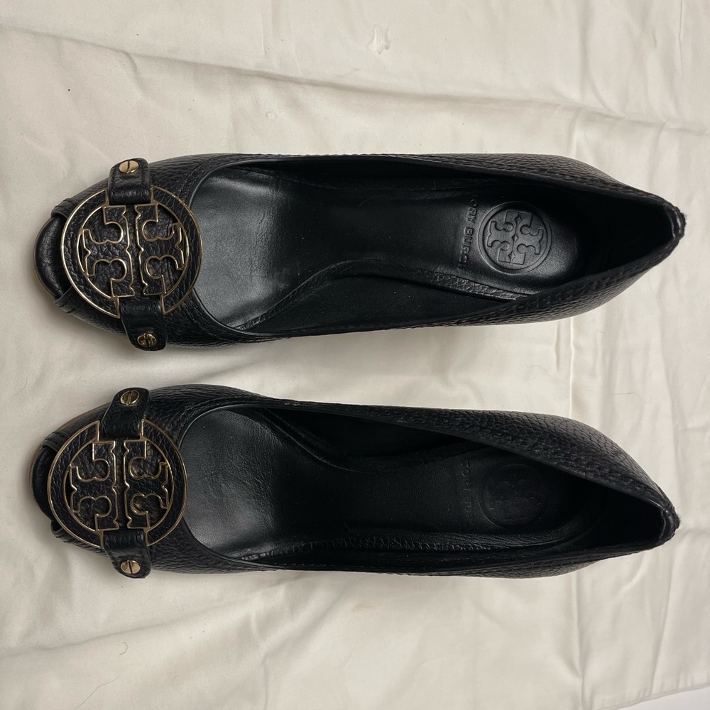 Authentic Tory Burch Peep Toe Wedges